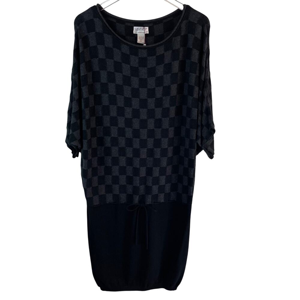 M.S.S.P. Max Studio Specialty Products Black & Gray Sweater Dress Size Large